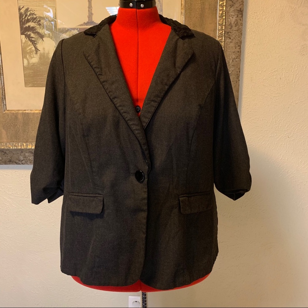 Maurices Gray Ruffled Blazer